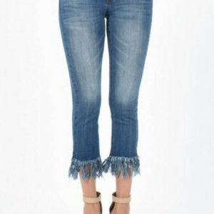 Judy Blue Fringe Hem Cropped Fit Denim Jeans Size 9/29